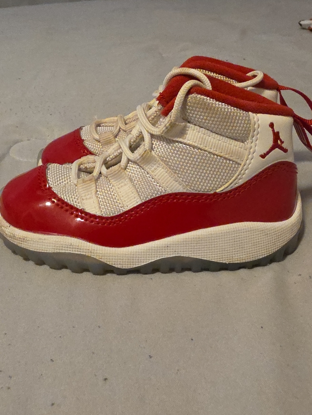 Jordan Kids' Red and Cream High-Top Sneakers